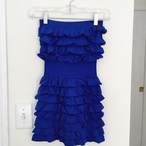 Strapless ruffle top